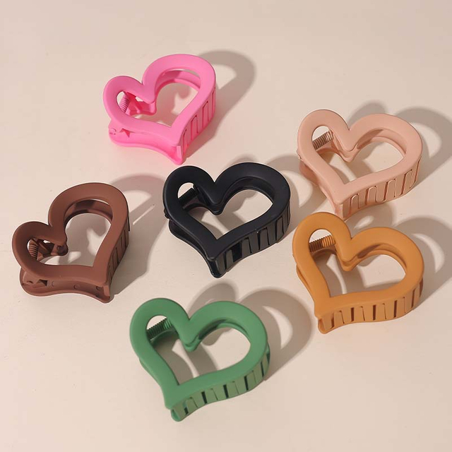 Beautichen набор заколок-крабиков в форме сердца, 6 шт., прочные пластиковые зажимы с зубцами для ежедневных причёсок