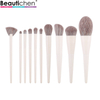 Beautichen Набор кистей для макияжа — 10 шт., белые ручки, серые синтетические ворсинки