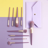 Beautichen Набор кистей для макияжа — 9 шт., фиолетовый градиент, золотой феррул, мягкий синтетический ворс