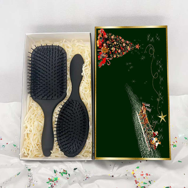 Beautichen Рождественский подарочный набор расчесок — 2 шт., овальная и квадратная массажные щетки с воздушной подушкой, для ухода и укладки волос