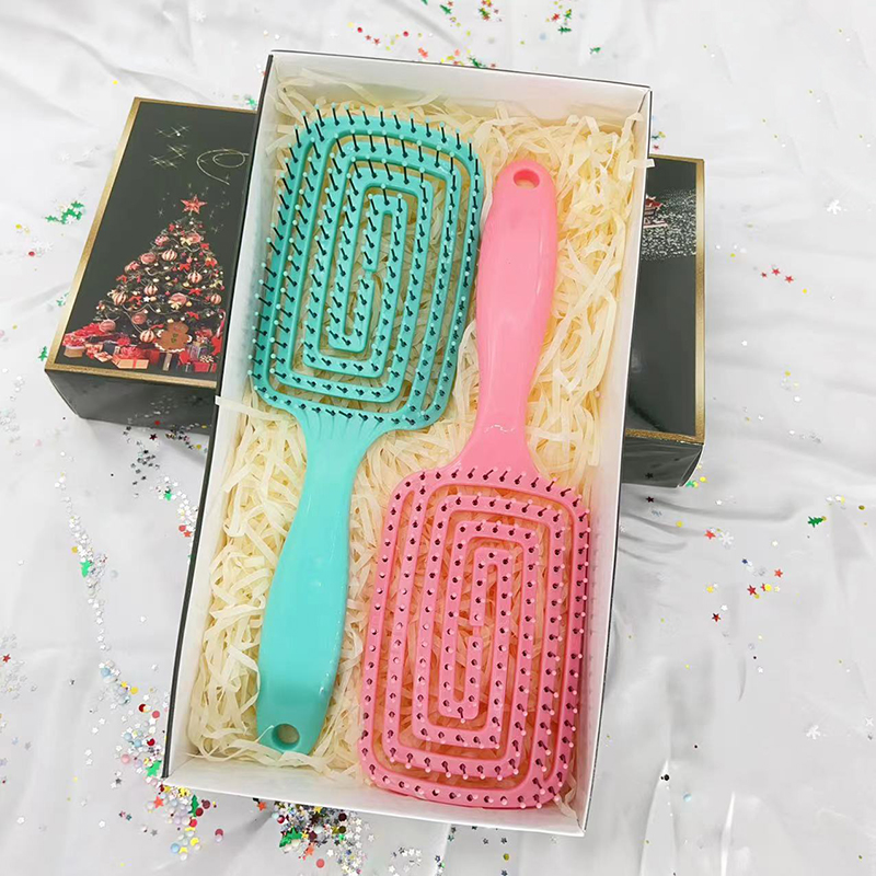 Beautichen Рождественский подарочный набор расчесок — 2 шт., ажурные вентиляционные щетки, для укладки и сушки волос феном