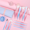 Beautichen набор кистей для макияжа с аксессуарами — градиент розовый/голубой, 15 шт.