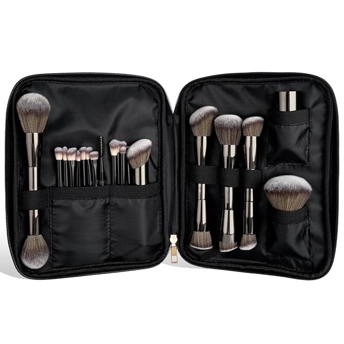 Beautichen профессиональный набор кистей для макияжа с чехлом — золото/коричневый, 24 шт.