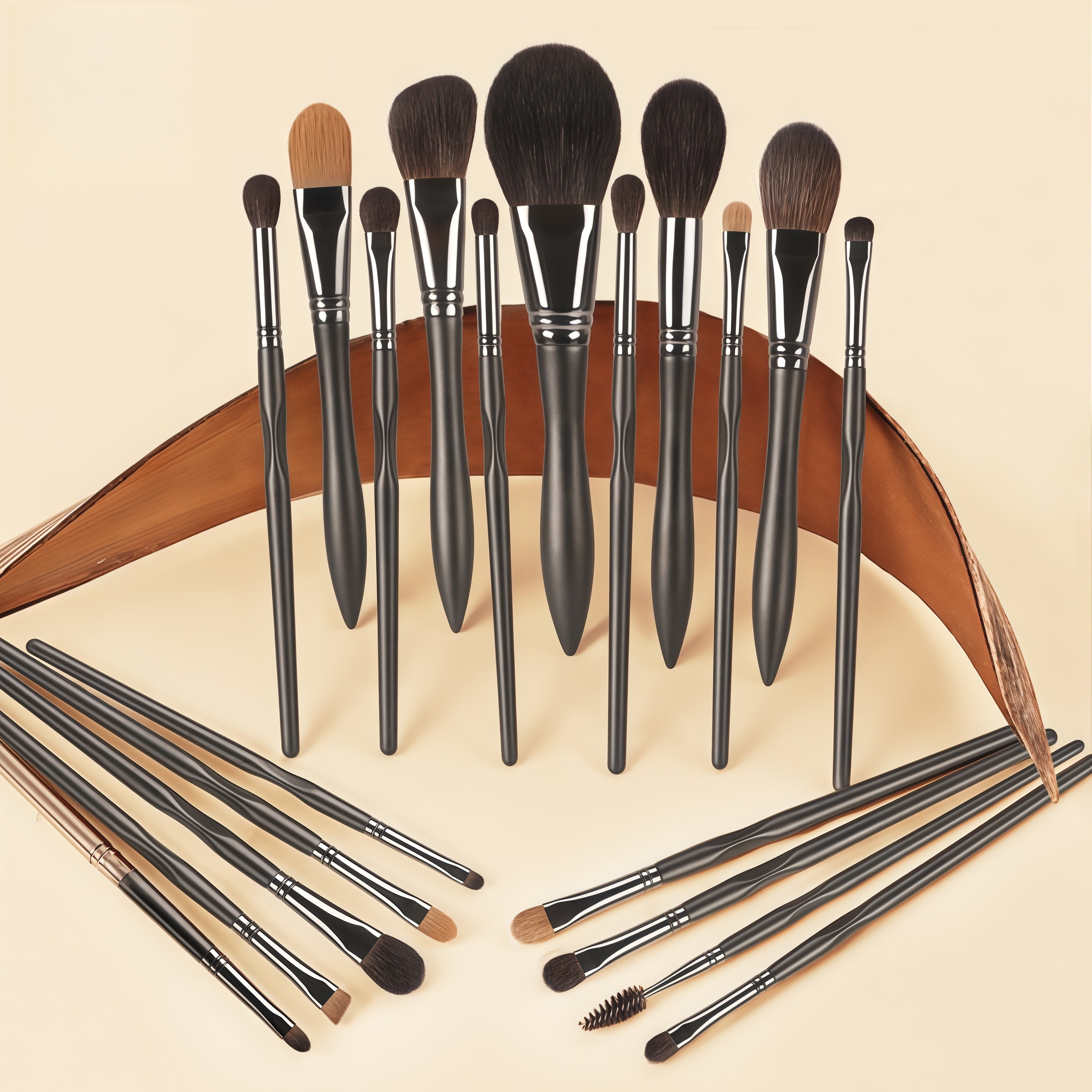 Beautichen набор кистей для макияжа — 20 шт., черный металлический дизайн