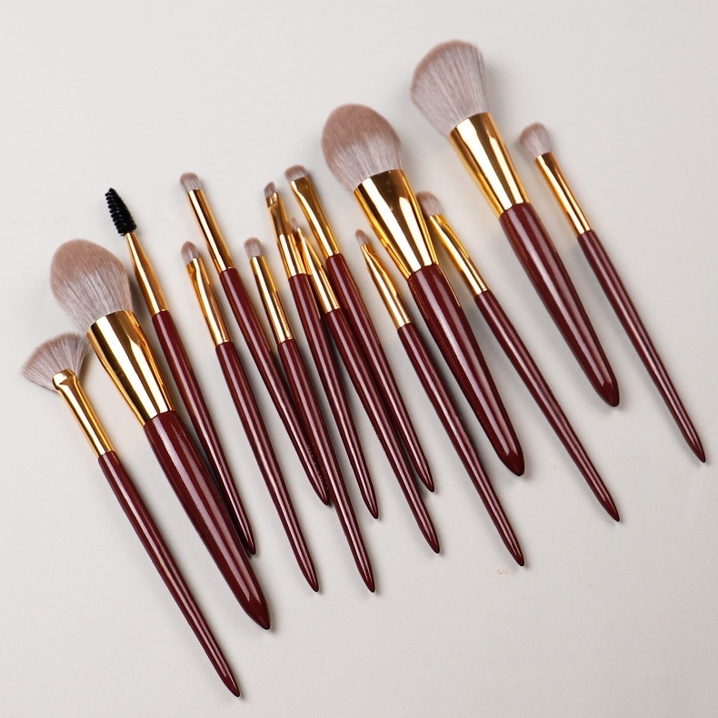 Beautichen набор кистей для макияжа — бордовый, 12 шт.