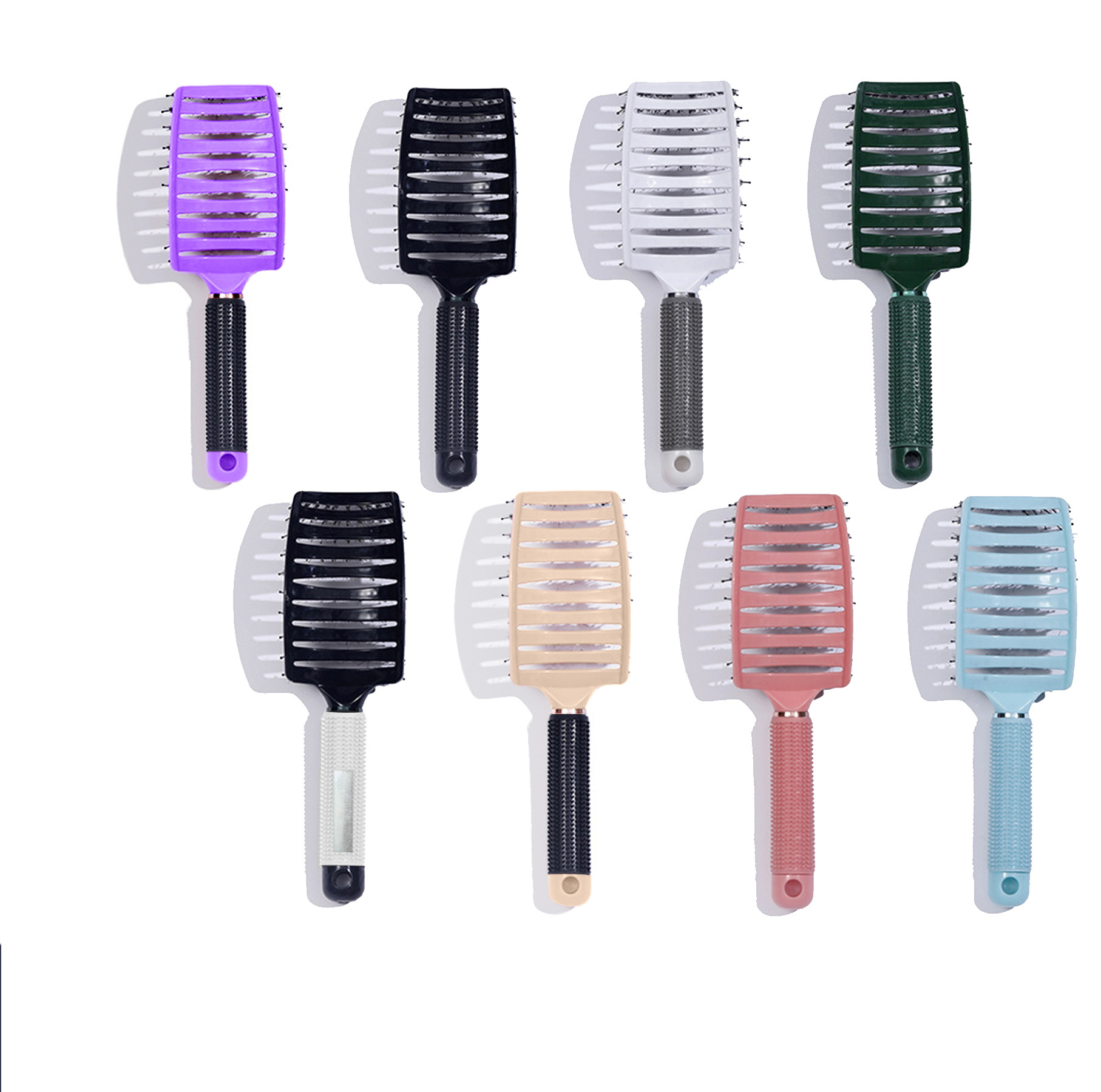 Beautichen Большая изогнутая щётка для волос с длинными и широкими зубьями, щётка для создания объёма и кудрей, антистатическая щётка с натуральными щетинками, массажная щётка с изогнутой поверхностью