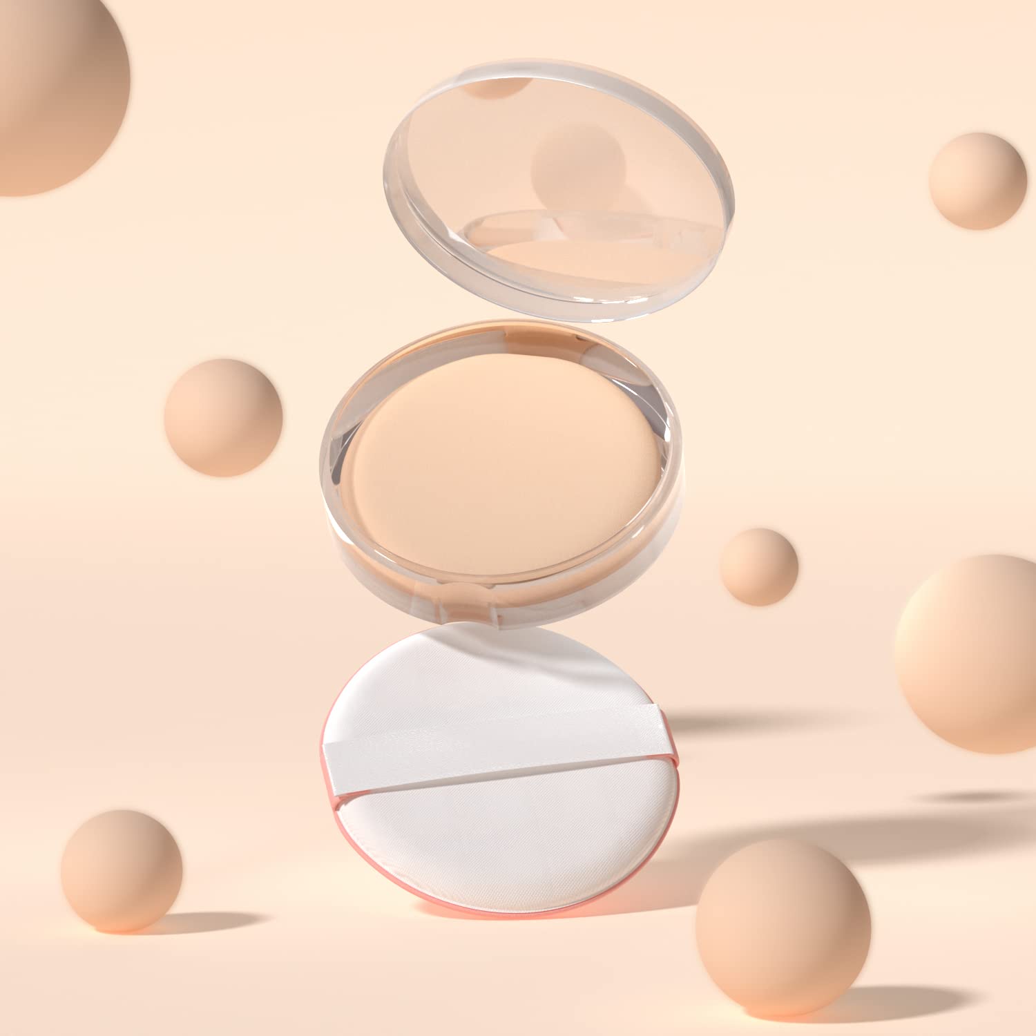 Beautichen набор цветных круглых спонжей с прозрачной коробкой и салфеткой