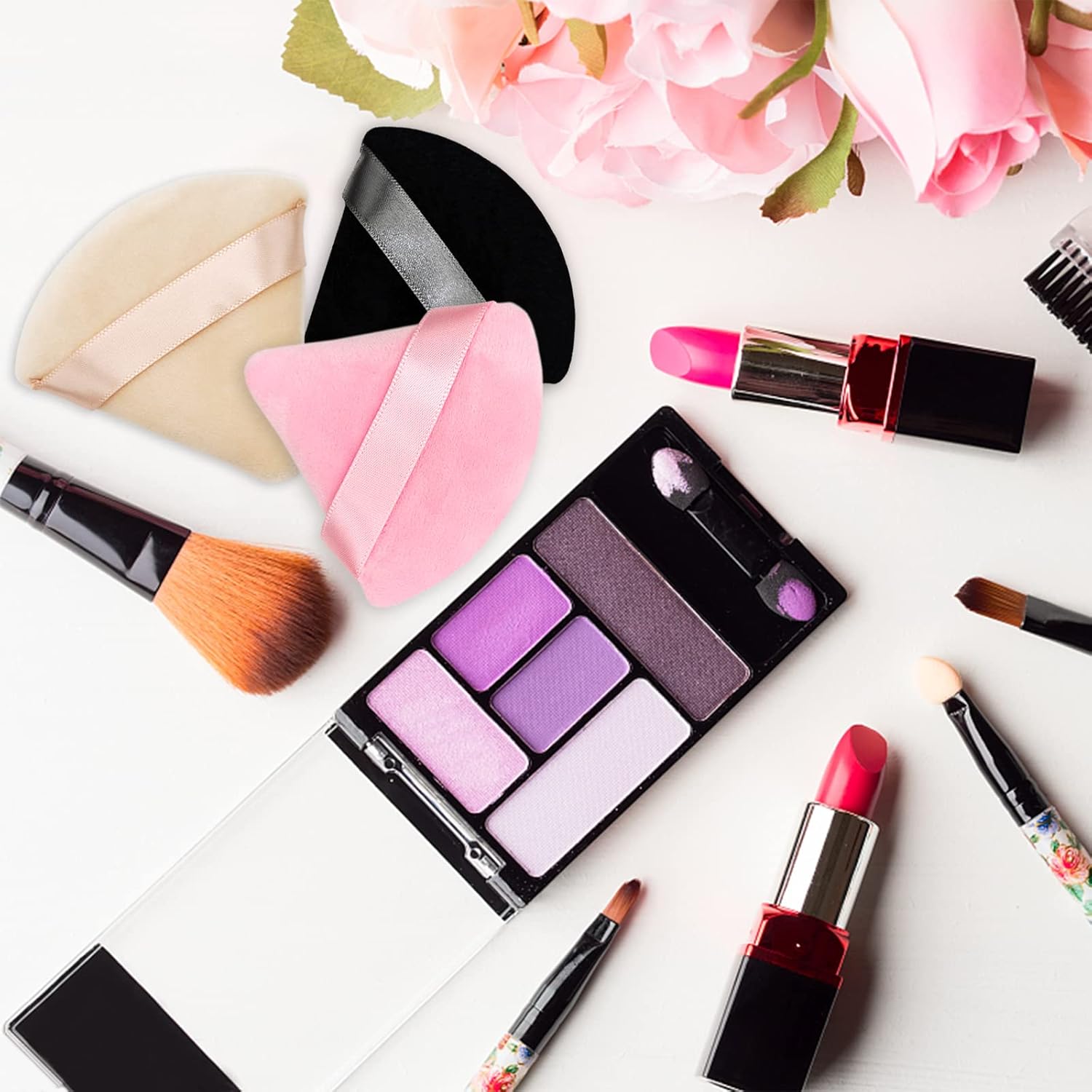 Beautichen набор треугольных пуховок — 6 шт. бархатные спонжи для пудры, контуринга и румян, двухсторонние мягкие косметические подушки