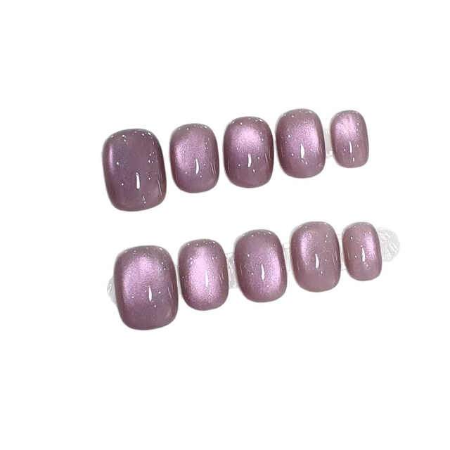 Beautichen — Набор Из 10 Накладных Ногтей С Эффектом «кошачий Глаз» И Металлическим Фиолетово‑розовым Градиентом