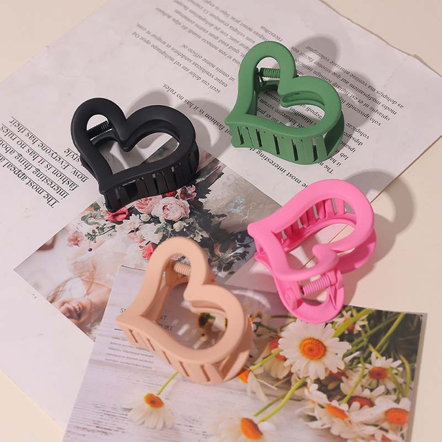 Beautichen набор заколок-крабиков в форме сердца, 6 шт., прочные пластиковые зажимы с зубцами для ежедневных причёсок