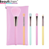 Beautichen Набор из 5 мини-кистей для макияжа с розовым чехлом — разноцветные ручки, мягкий синтетический ворс