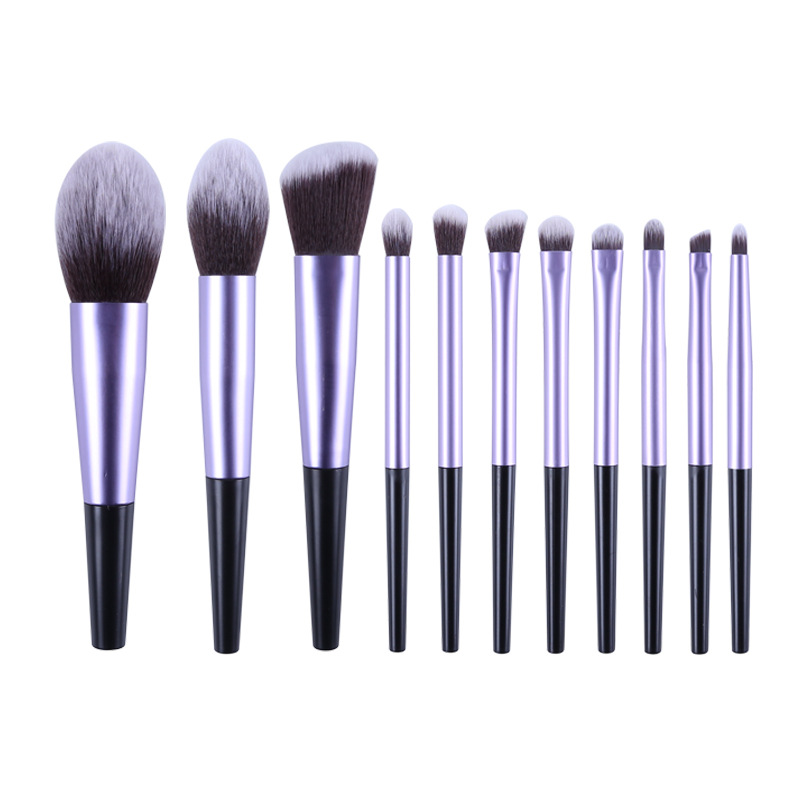 Beautichen Набор из 10 разноцветных кистей для макияжа — мягкий синтетический ворс, алюминиевые ручки