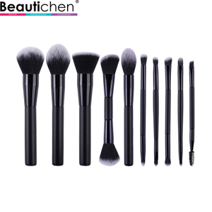 Beautichen Набор из 14 профессиональных кистей для макияжа — черный деревянный корпус, мягкий синтетический ворс
