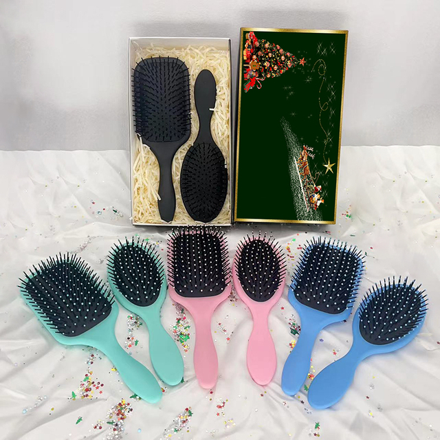 Beautichen Рождественский подарочный набор расчесок — 2 шт., овальная и квадратная массажные щетки с воздушной подушкой, для ухода и укладки волос