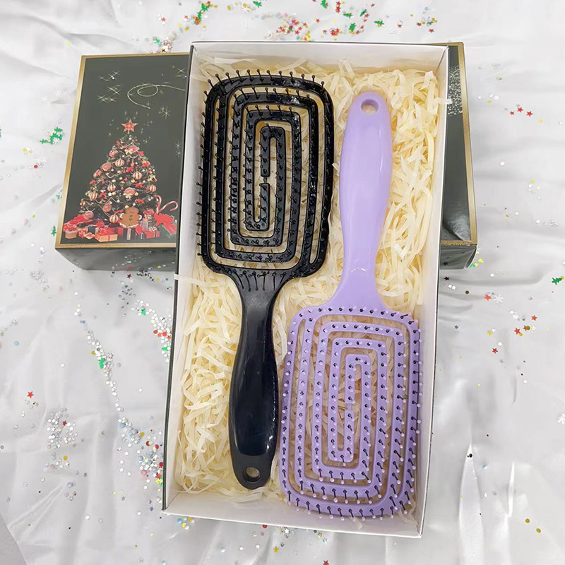 Beautichen Рождественский подарочный набор расчесок — 2 шт., ажурные вентиляционные щетки, для укладки и сушки волос феном