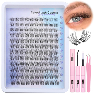 Beautichen Пучковые накладные ресницы для домашнего наращивания DIY — Natural Lash Clusters 8–16 мм, одиночные кластеры с натуральным изгибом