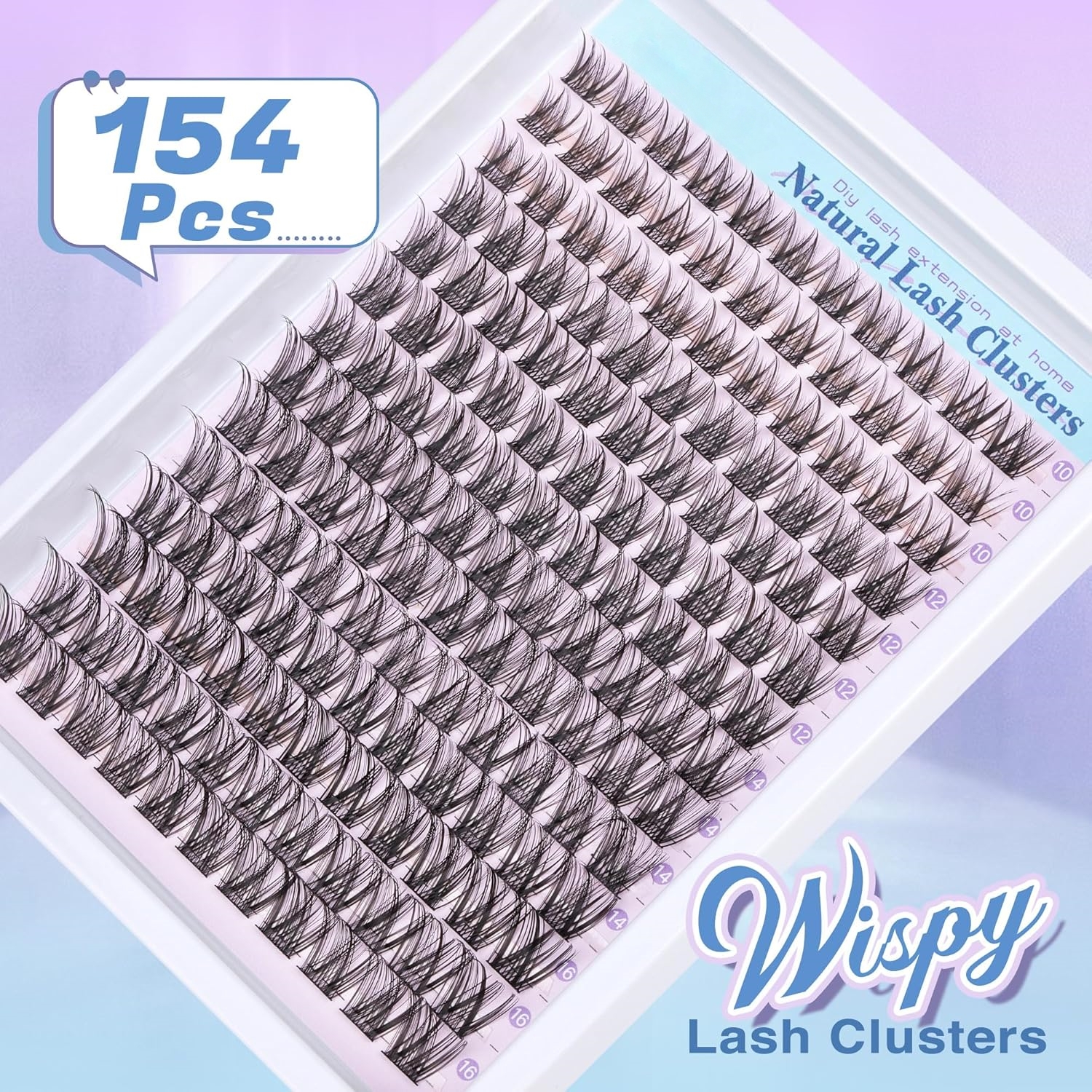 Beautichen Набор пучковых ресниц для домашнего наращивания DIY — Natural Lash Clusters, одиночные кластеры разной длины