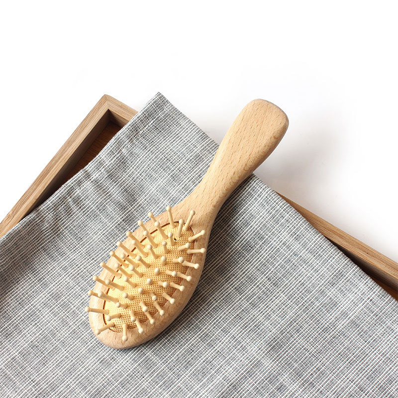 Beautichen Набор для укладки волос с массажной деревянной щёткой, амортизирующей подушечкой, детской щёткой, антистатической, не запутывающейся, для создания объёма и укладки волос