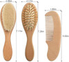 Beautichen Набор из трёх предметов для ухода за волосами ребёнка: изящная деревянная щётка с мягкими щетинками из шерсти, амортизирующая деревянная щётка и деревянная щётка для мытья головы