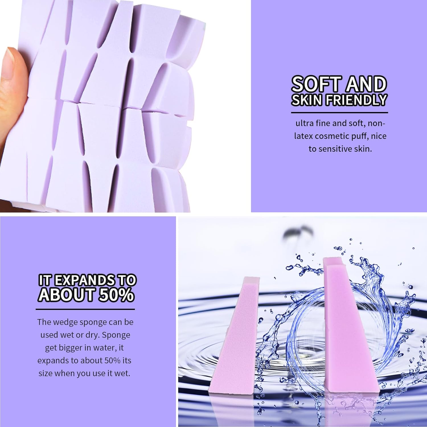 Beautichen набор косметических одноразовых спонжей — мягкие латексные губки для тонального крема и макияжа.