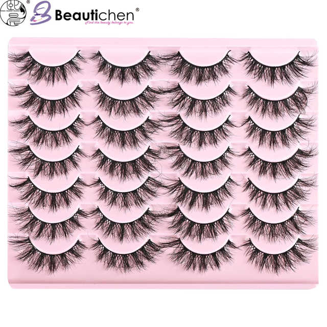 Beautichen Набор накладных ресниц — 20 пар густых 3D ресниц для вечернего, сценического и фотомакияжа