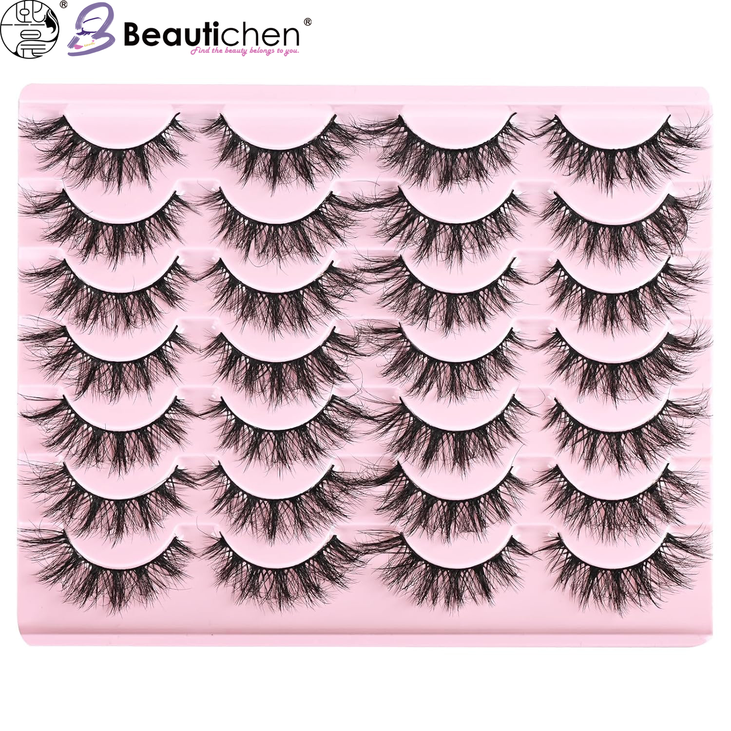 Beautichen Набор накладных ресниц — 20 пар густых 3D ресниц для вечернего, сценического и фотомакияжа