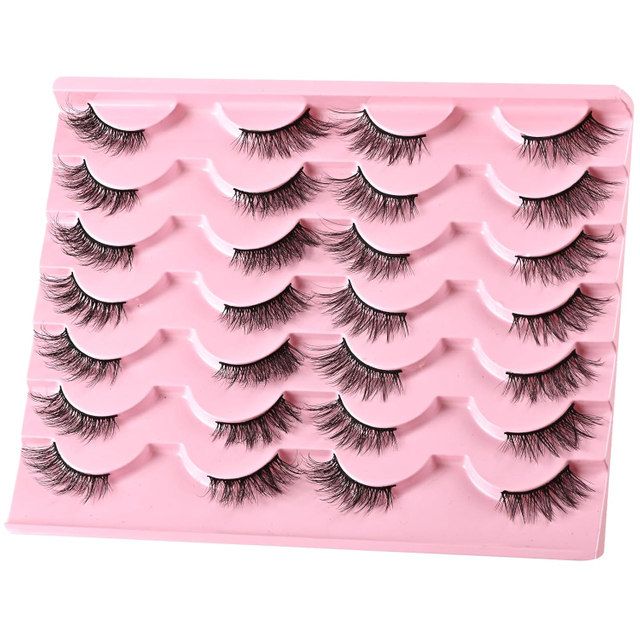 Beautichen Набор накладных ресниц — 20 пар воздушных натуральных ресниц, лёгкий 3D-объём, тонкая гибкая лента, для дневного и вечернего макияжа