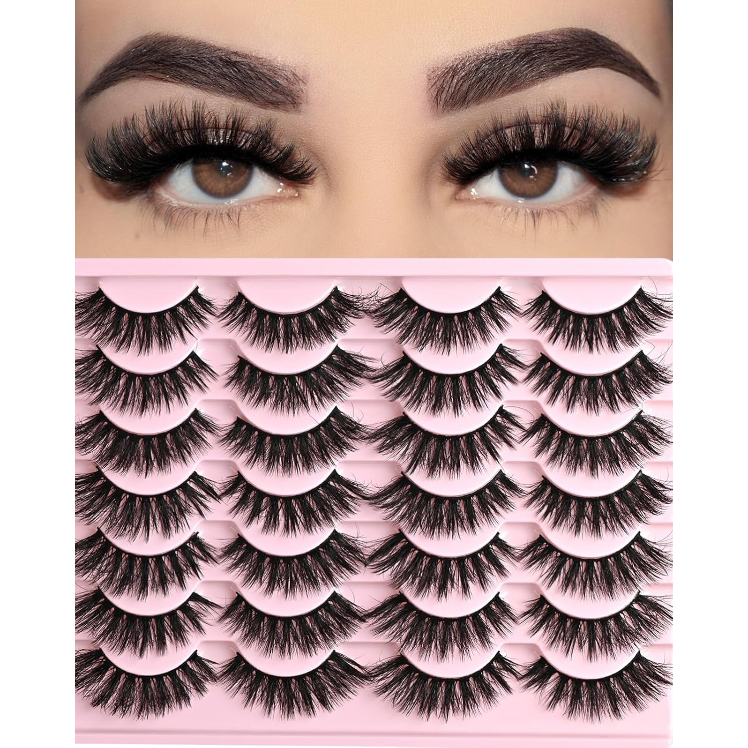 Beautichen Накладные ресницы с перекрёстным эффектом — выразительный объём, усиленный завиток, акцент на внешний угол глаза, для сценического и кукольного макияжа