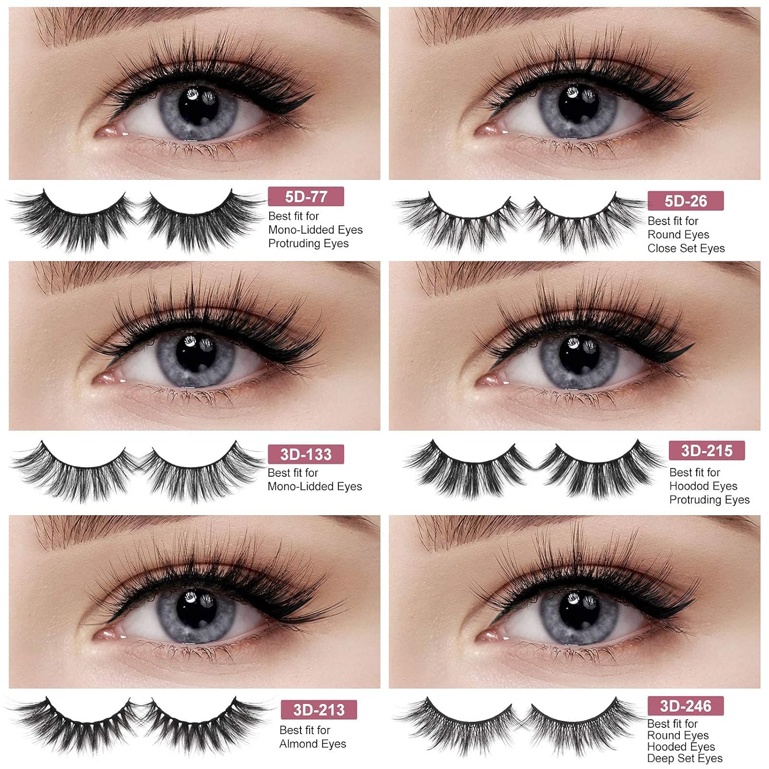 Beautichen Набор накладных ресниц 3D многослойные, норковые и японские твёрдые стержни, для естественного и выразительного макияжа глаз