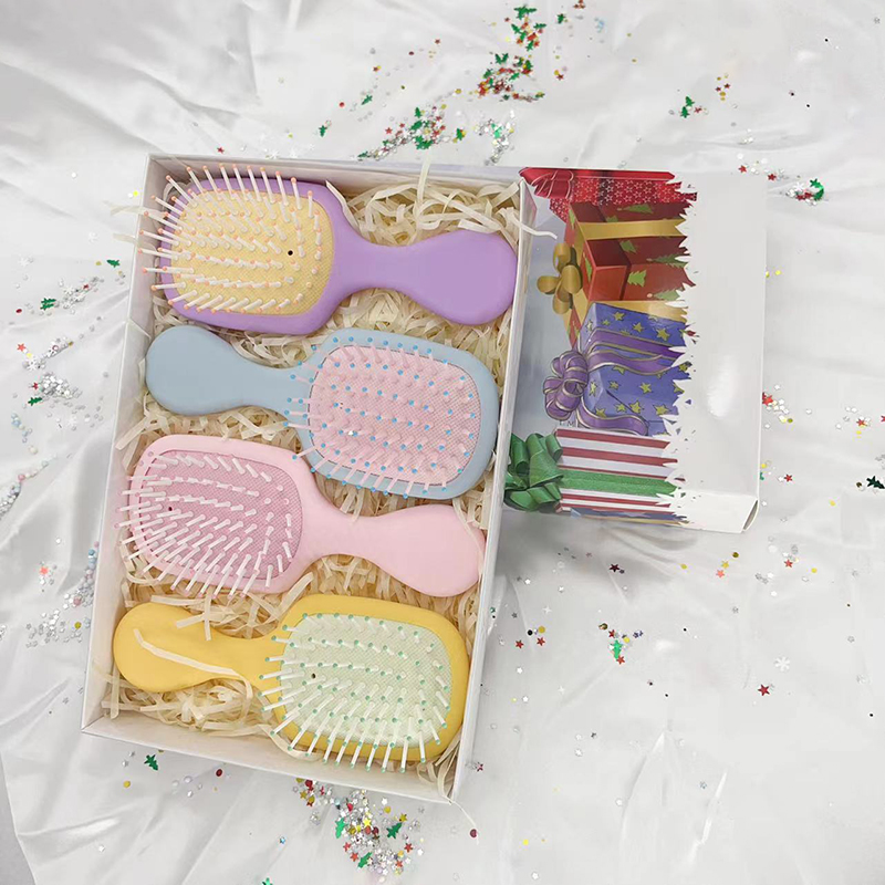 Beautichen Рождественский подарочный набор расчесок — 4 шт., мини массажные расчески с воздушной подушкой в форме листа