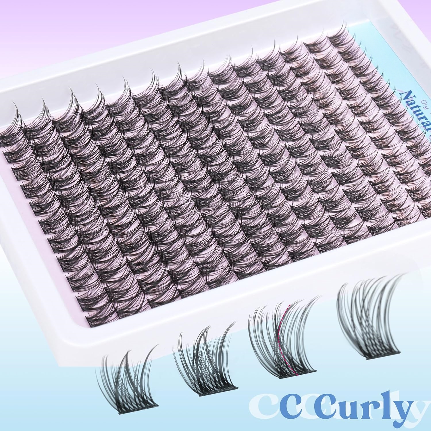 Beautichen Набор пучковых ресниц для домашнего наращивания DIY — Natural Lash Clusters, одиночные кластеры разной длины