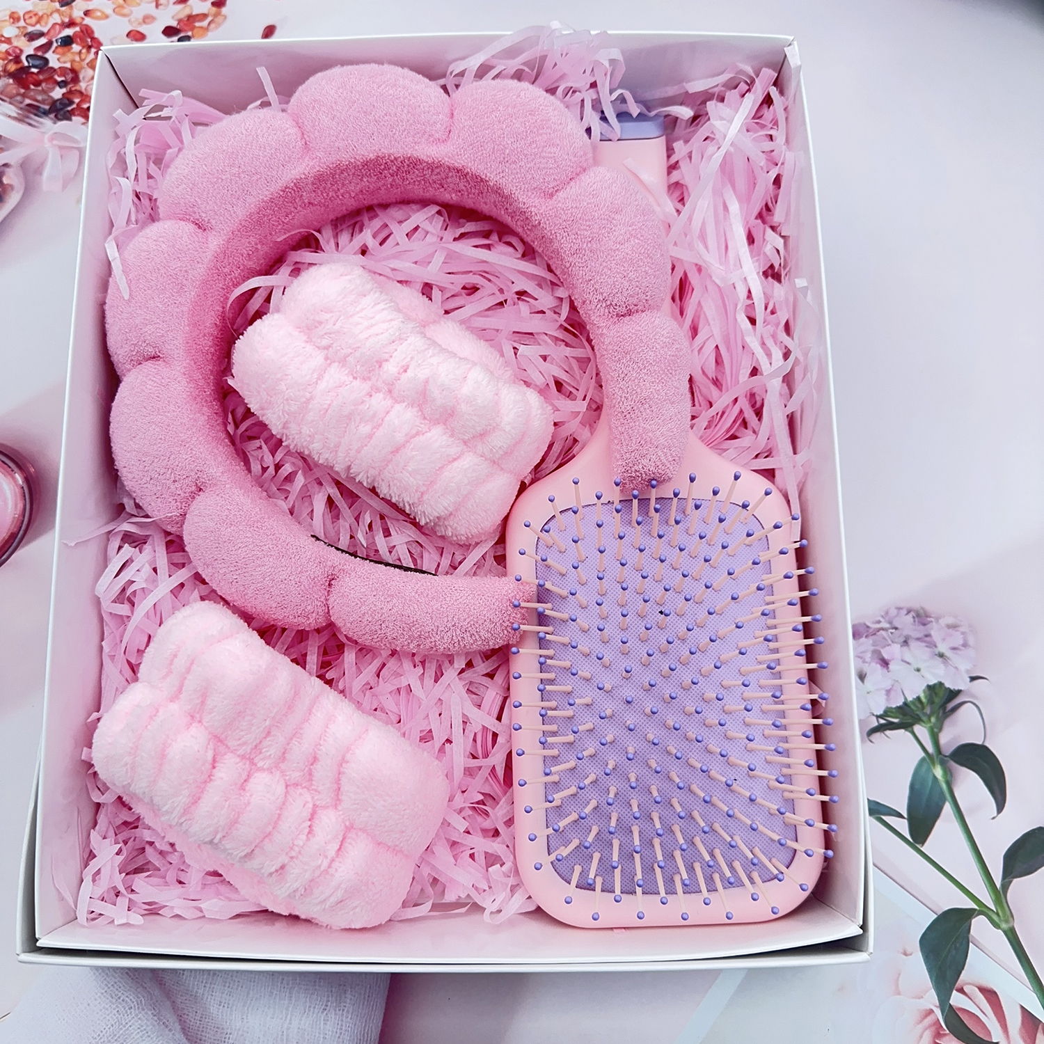 Beautichen Набор Аксессуаров Для Волос Щётка И Мягкие Повязки Для Ухода