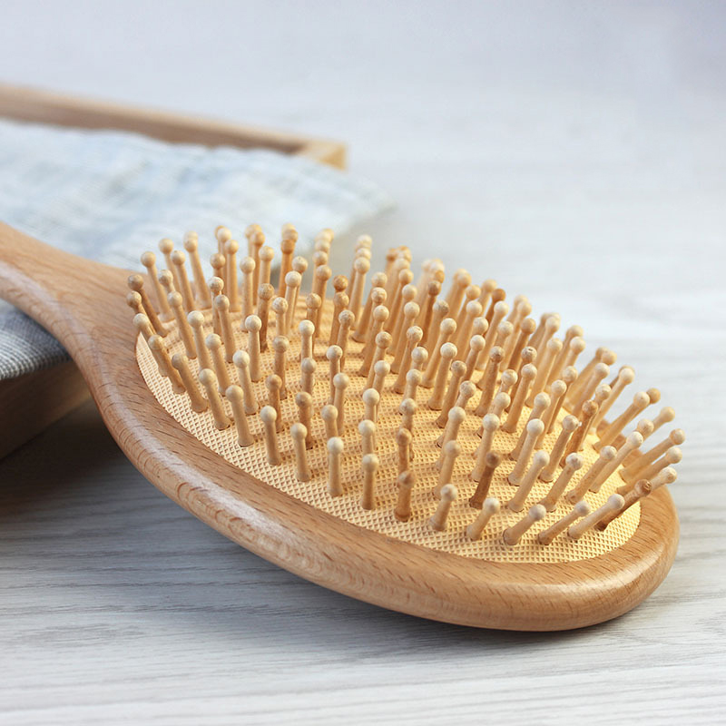 Beautichen Набор для укладки волос с массажной деревянной щёткой, амортизирующей подушечкой, детской щёткой, антистатической, не запутывающейся, для создания объёма и укладки волос