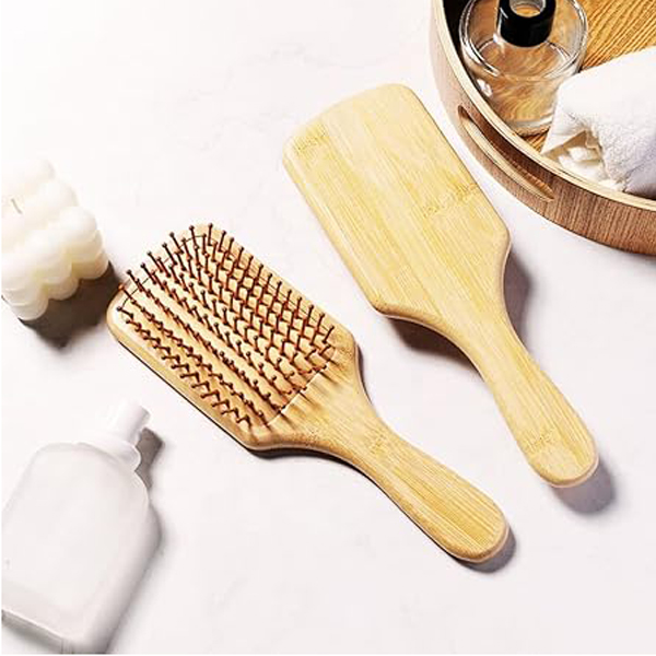 Beautichen Набор натуральных бамбуковых расчесок – включает в себя овальную расческу для распутывания волос и прямоугольную расческу для массажа кожи головы и ухода за волосами, подходящую для густых,