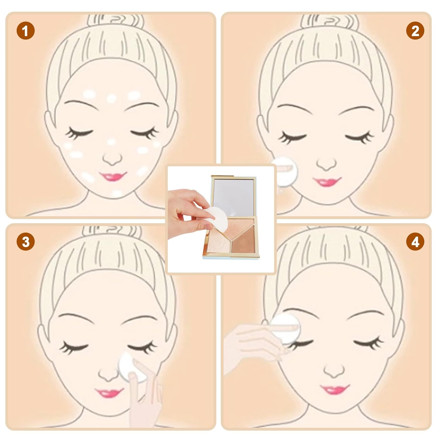 Beautichen круглая косметическая губка-спонж — мягкий пористый спонж для макияжа и ухода за кожей