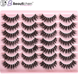 Beautichen Набор 3D накладных ресниц — 20 пар, разделённые кластеры, естественный изгиб, прозрачная гибкая лента, для сценического, свадебного и вечернего макияжа