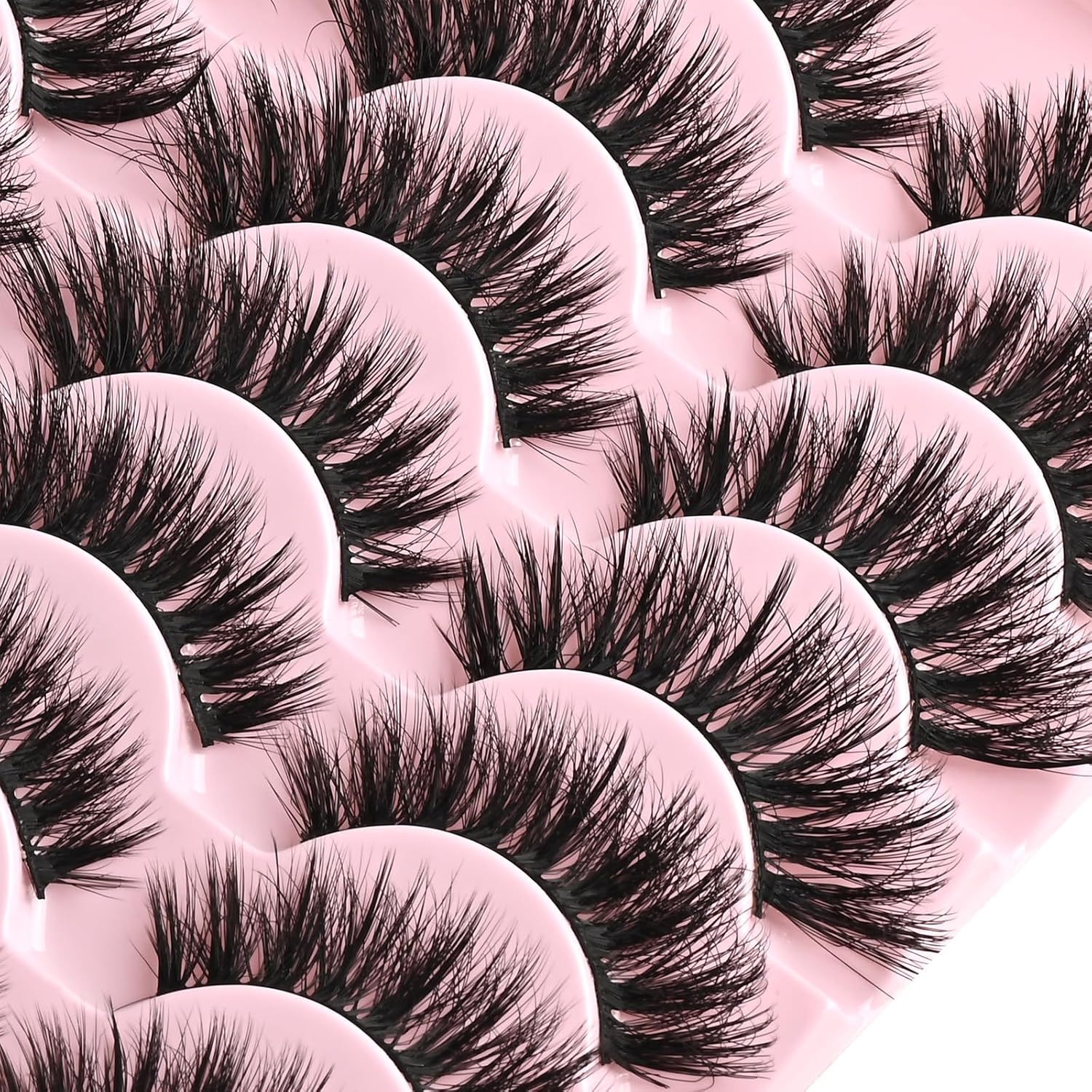 Beautichen Накладные ресницы с перекрёстным эффектом — выразительный объём, усиленный завиток, акцент на внешний угол глаза, для сценического и кукольного макияжа