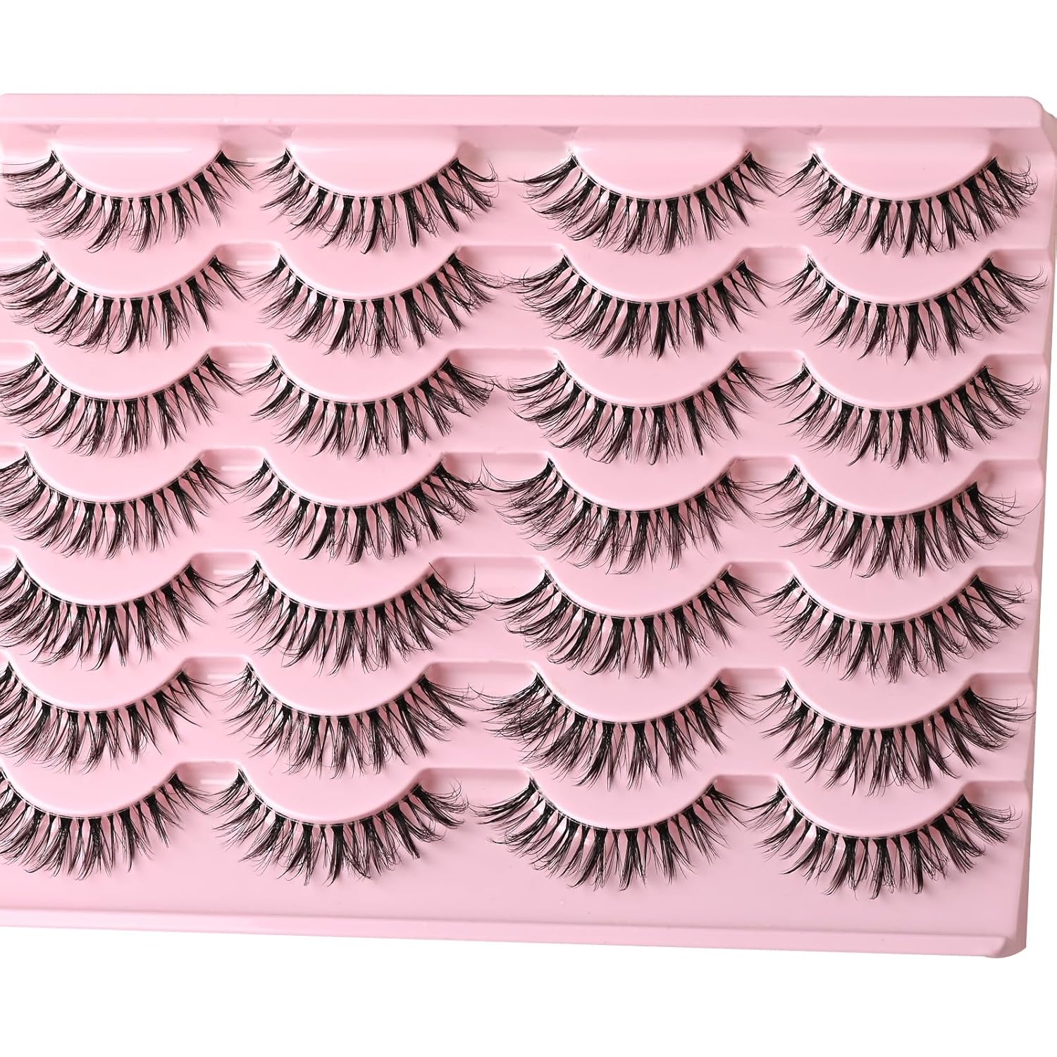 Beautichen Накладные ресницы с многорядным веерным эффектом — объёмные, завитые, с прозрачной леской, для выразительного сценического и акцентного макияжа