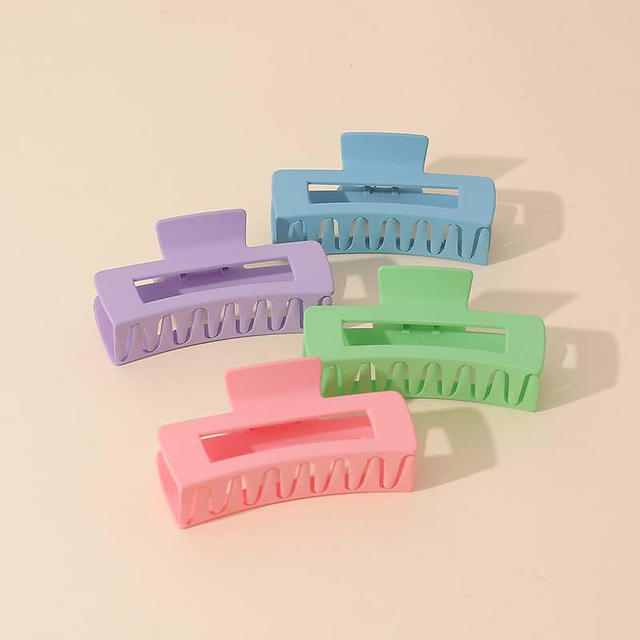 Beautichen набор пластиковых заколок для волос, 4 шт., прямоугольная форма с волнистыми краями