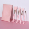 Beautichen Набор мини-кистей для макияжа — 4 шт., розовые ручки с серебристым креплением