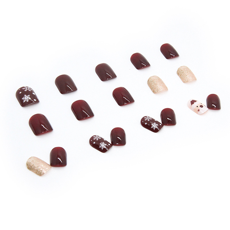 Beautichen новогодние блестящие рождественские накладные ногти, снежинки, пресс‑он ногти, милый дизайн, горячая распродажа, оптовый хит