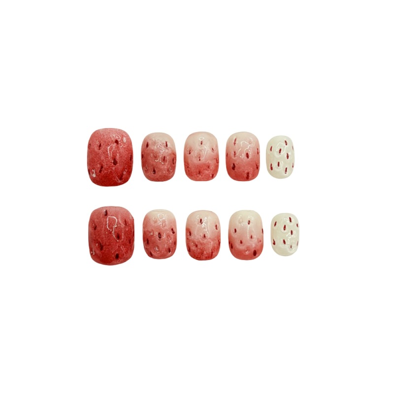 Beautichen — 10 Накладных Ногтей Клубничный Градиент