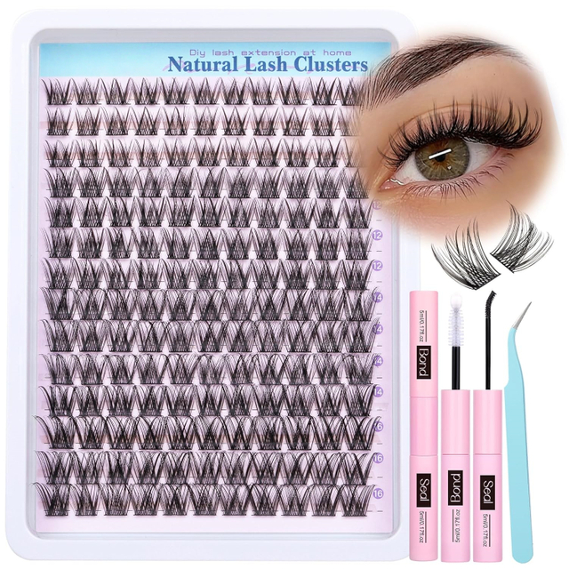 Beautichen Набор пучковых ресниц для домашнего наращивания DIY — Natural Lash Clusters, одиночные кластеры разной длины