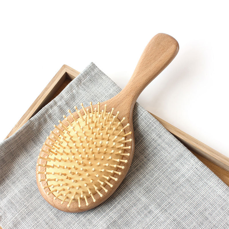 Beautichen Набор для укладки волос с массажной деревянной щёткой, амортизирующей подушечкой, детской щёткой, антистатической, не запутывающейся, для создания объёма и укладки волос