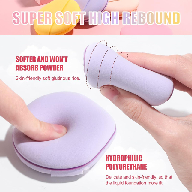 Beautichen круглые косметические спонжи — мягкие пористые пуховки для нанесения макияжа и ухода за кожей