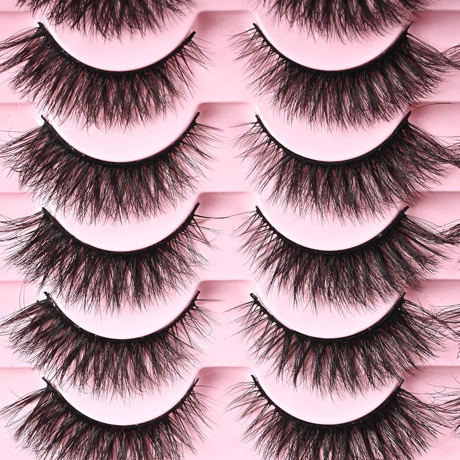 Beautichen Набор накладных ресниц — 20 пар натуральных 3D ресниц, лёгкий объём, тонкая лента, для повседневного и вечернего макияжа