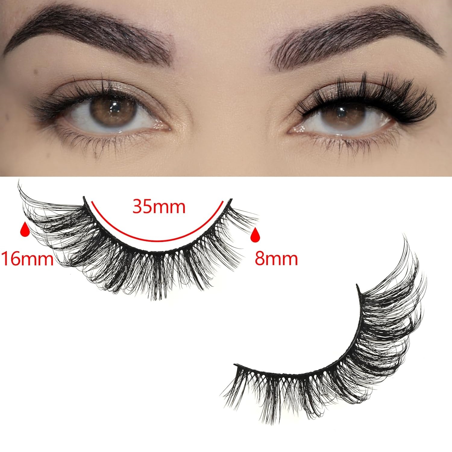 Beautichen Набор накладных ресниц — 20 пар, густой объём, выразительный эффект, многослойная структура, мягкое синтетическое волокно, для вечернего и сценического макияжа