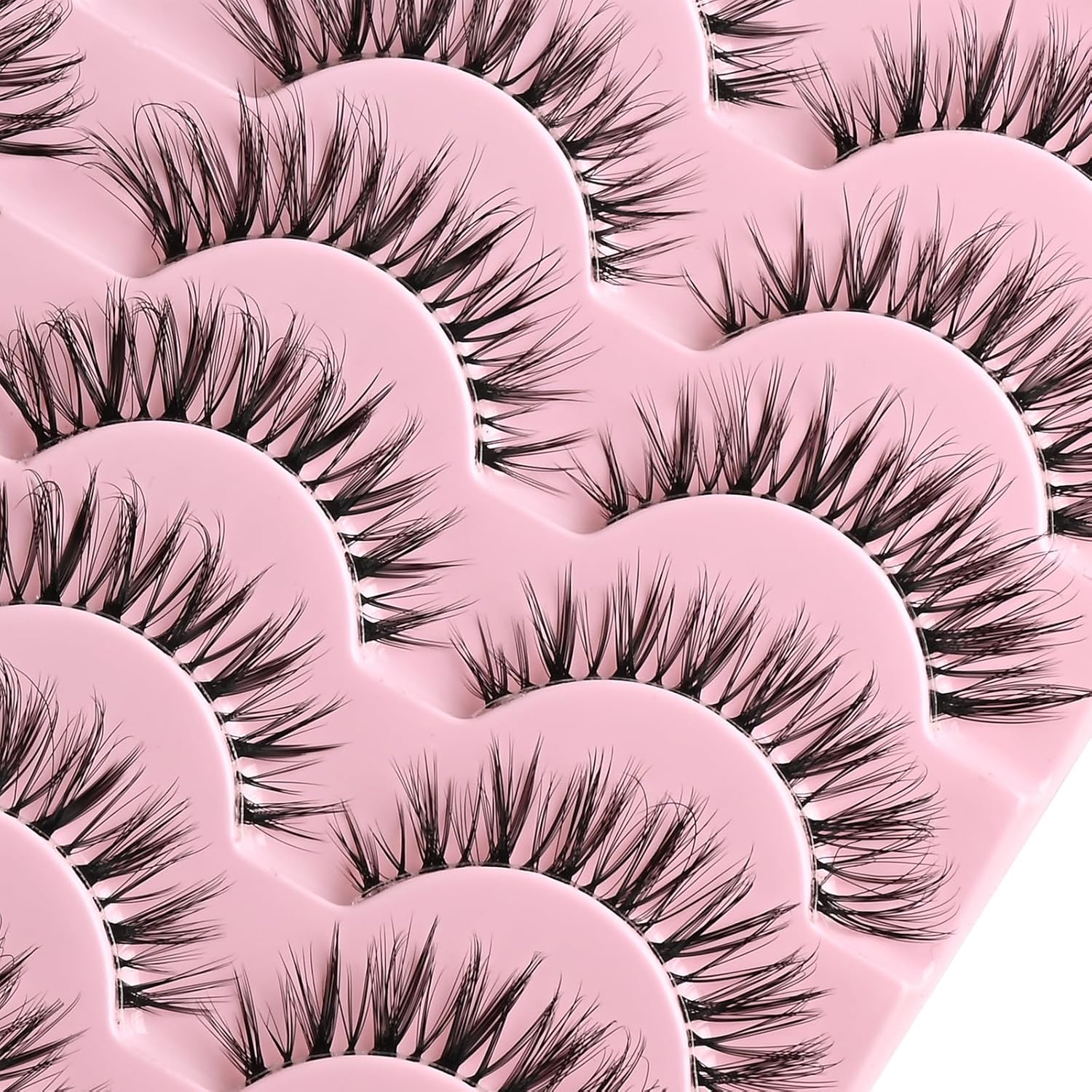 Beautichen Накладные ресницы с многорядным веерным эффектом — объёмные, завитые, с прозрачной леской, для выразительного сценического и акцентного макияжа