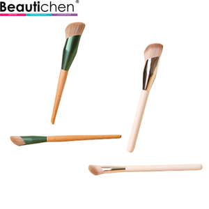 Beautichen Набор кистей для макияжа — 4 шт., деревянные ручки, металлические феррулы, мягкий синтетический ворс