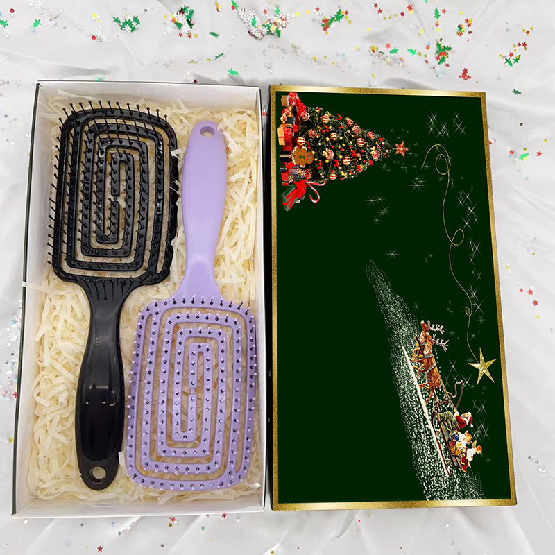 Beautichen Рождественский подарочный набор расчесок — 2 шт., ажурные вентиляционные щетки, для укладки и сушки волос феном